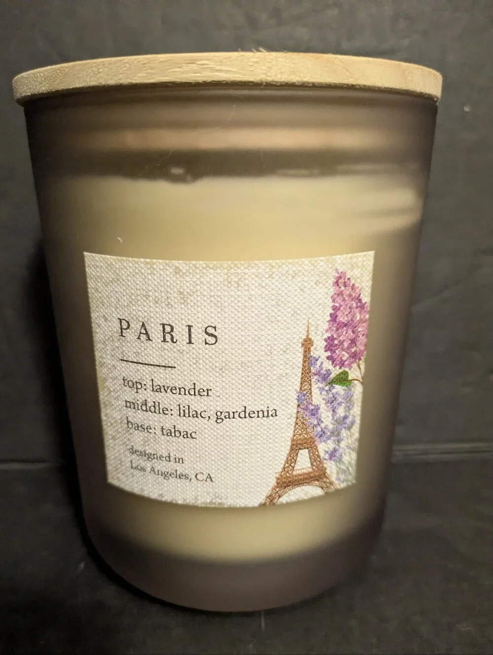 Flora Classique Paris Scented Candle Lavender Middle Gardenia Lilac Base Tabac